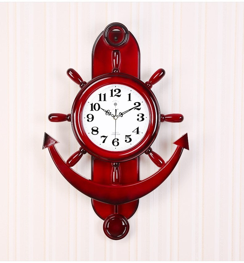 Living Room Mediterranean Rudder Mute Personality Clock