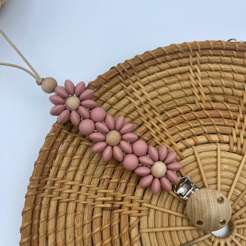 Prendedor de Chupeta em Silicone Baby Flower