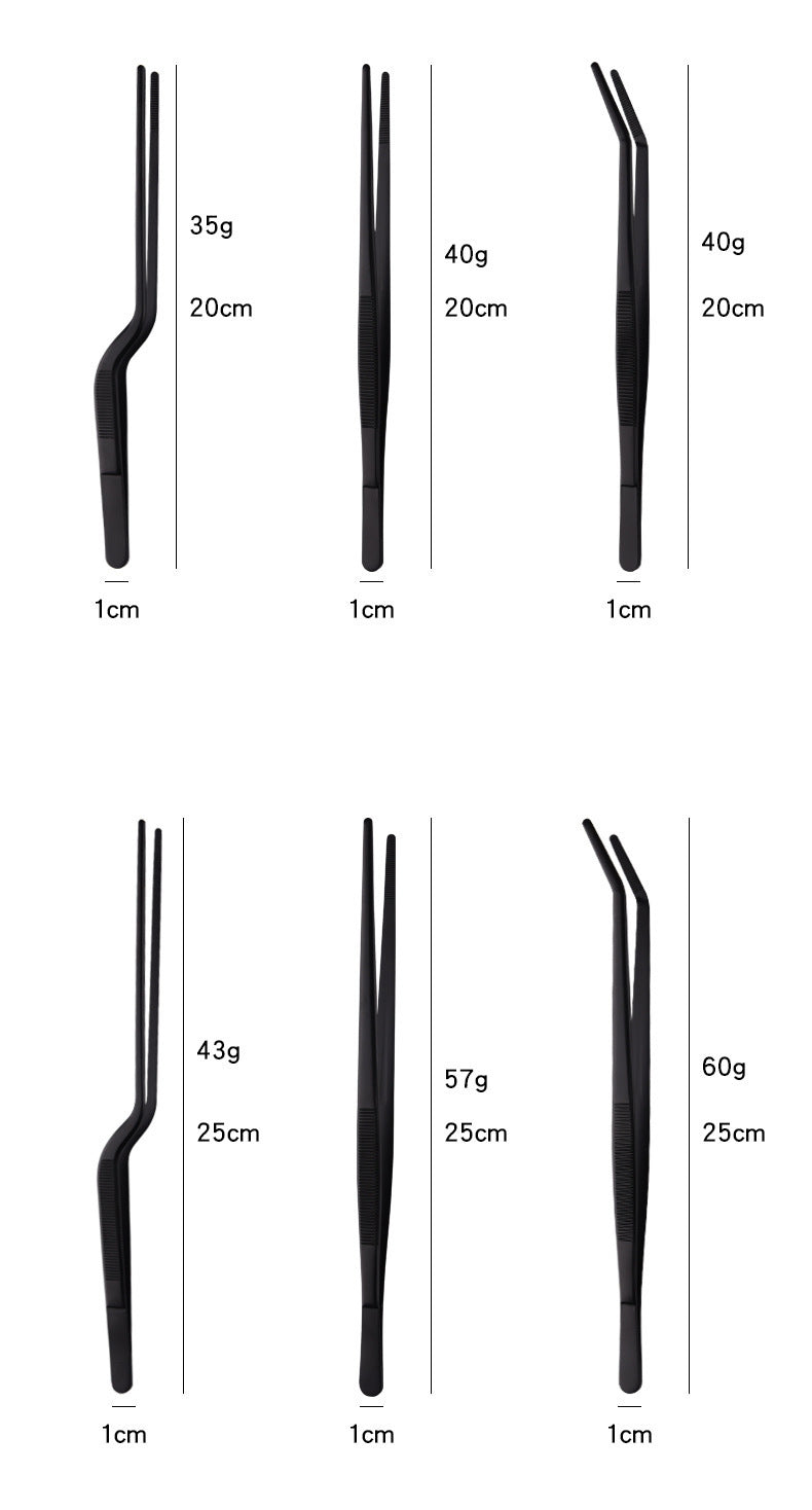 Stainless Steel Barbecue Tongs Outdoor Retro Long-handle Clip Fried Steak Anti-scald Restaurant Kitchen Plate Holder