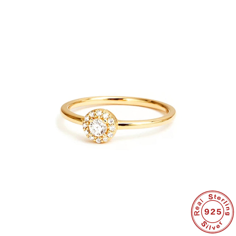 Anel Moissanite de Canto Arredondado Vento Ouro 18K