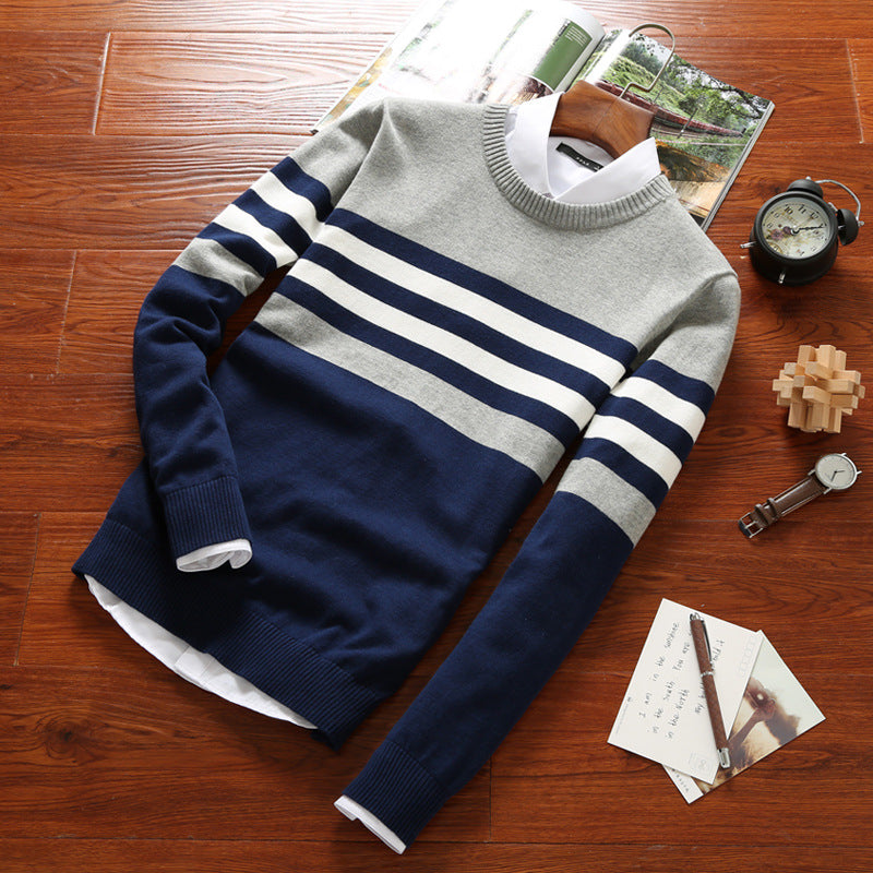 Rundhals-Pullover lässiger Basis-Pullover