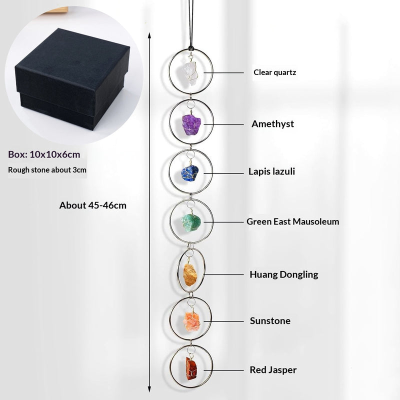 Decoração de Parede com 7 Cristais Preciosos Ornamentos de Parede com 7 Pedras de Cristal