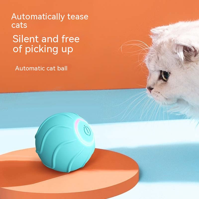 Gato inteligente brinquedos bola de rolamento pet gato proprietário interativo animais de estimação brinquedos automático saltando bola usb auto oi provocando gatinhos pulando bola