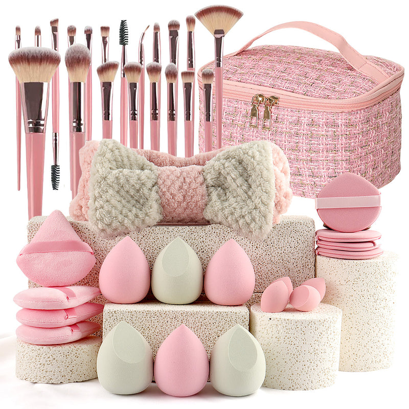 Bolsa de cosméticos de viagem com cinto de 40 peças para utensílios de beleza