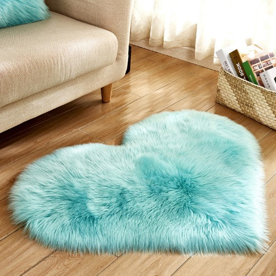 Tapete felpudo em forma de coração, antiderrapante, carpete macio, tapete de chão, manta, almofada de sofá, apoio para pés, tapetes para sala de estar, decoração de casa