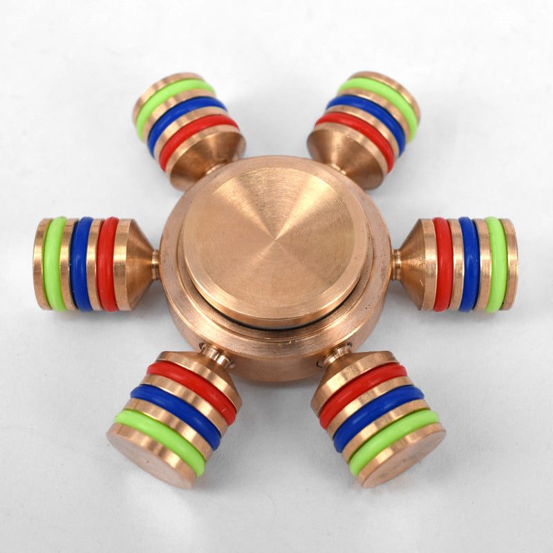 Giroscópio de três cabeças e seis braços com círculo colorido