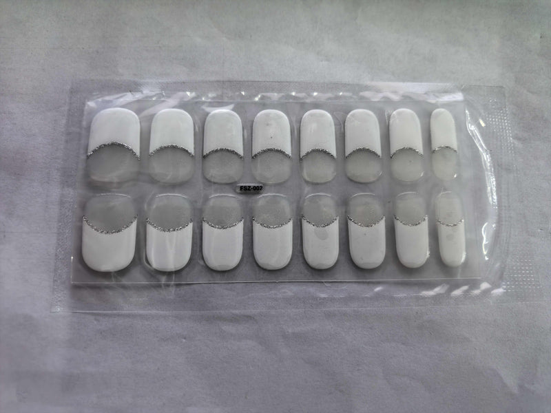 Autocolantes de unhas de estilo europeu e americano francês, impermeáveis e removíveis, película de verniz 3D para unhas, autocolantes integrais de Natal, 22 pontas