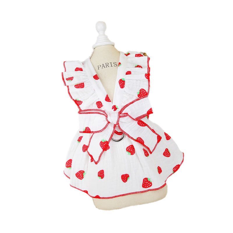 Vestido de Princesa Floral para Cão Primavera e Verão