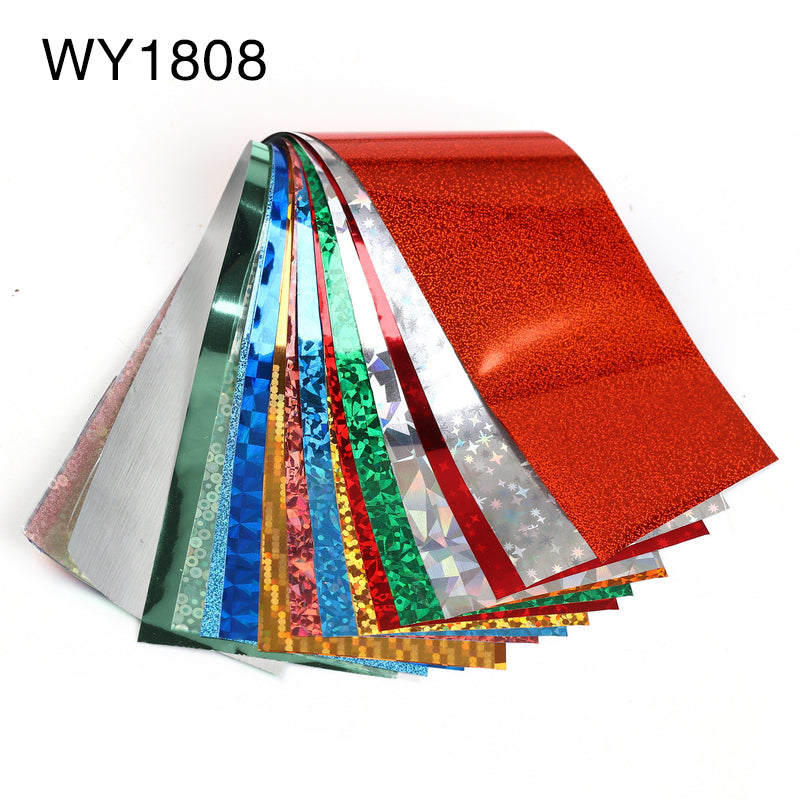 16 Stk. 20x4 cm Mix Nail Art Transferfolien-Aufkleber
