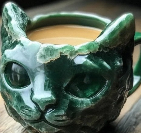Geoden-Tasse Kristall-Katzenbecher Kunstharz-Handwerk