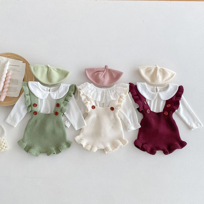 Girls' Fashion Personalized Ruffled Suspender Pants