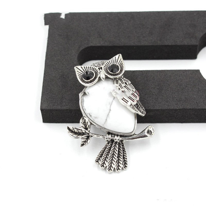 Natural Crystal Vintage Owl Pendant Pendant