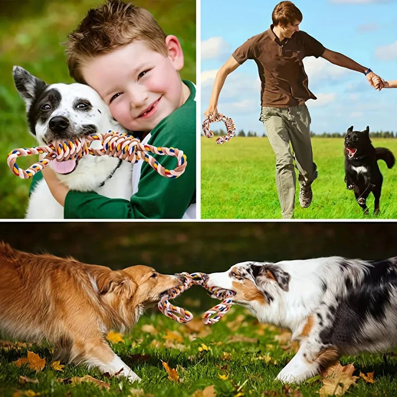 Großer Seilknotenspielzeug für Haustiere zum Zähneknirschen und Reinigen von Katzen und Hunden zur Langeweile-Linderung, interaktives Trainingszubehör für Haustiere