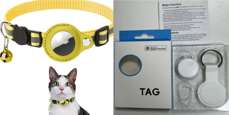 Reflektierendes, wasserdichtes Halsband-Etui für AirTag, AirTag-Schutzhülle, Nylon-Halsband für Katzen, Hunde, Kätzchen und Welpen