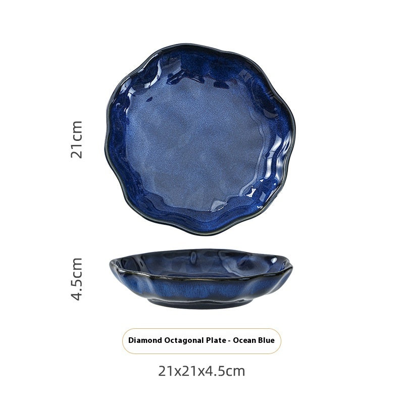 Household Bowl Dish & Plate Ceramic Fambe Tableware