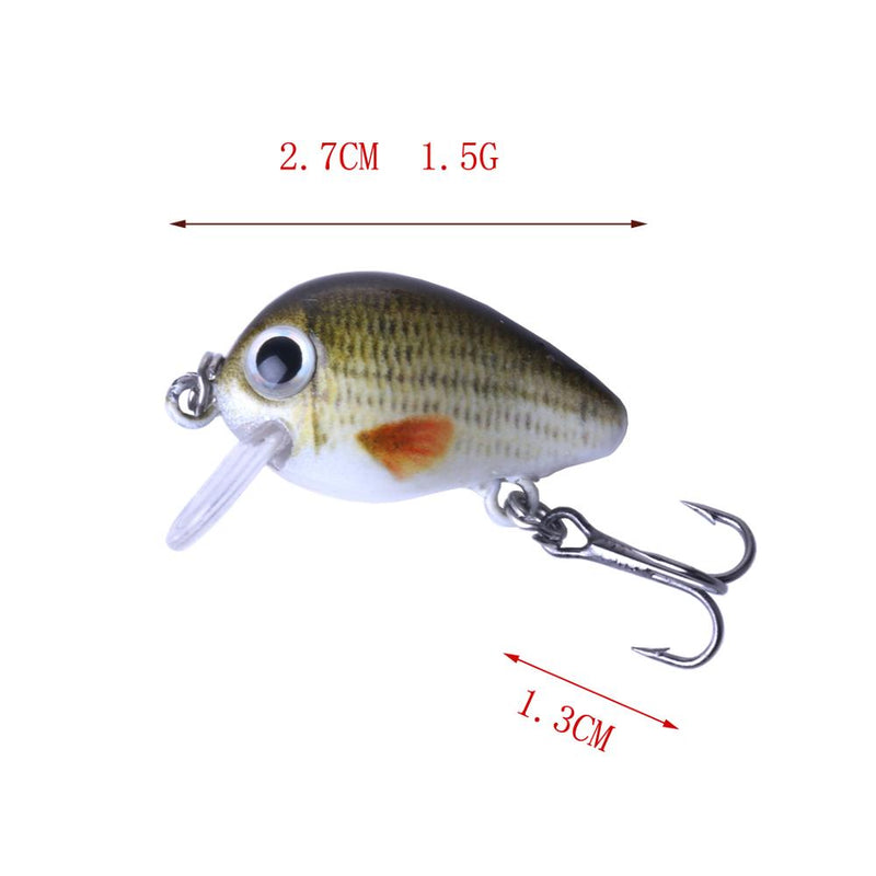 Mini-Crankbait-Angelköder 2,7 cm 1,5 g Köder-Set im Kasten