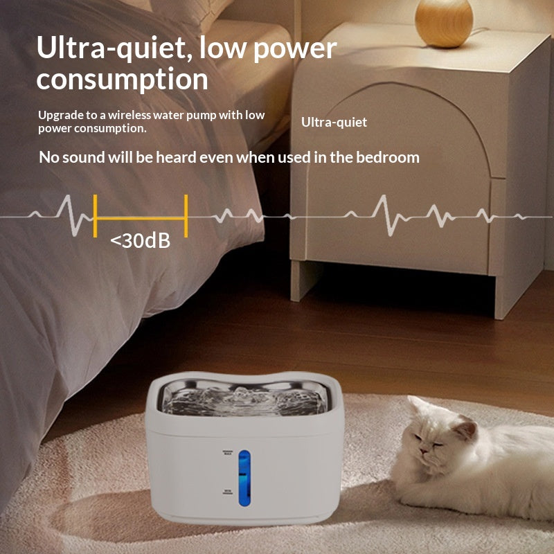 Fonte de água inteligente para gatos com sensor automático e fonte de alimentação sem fio