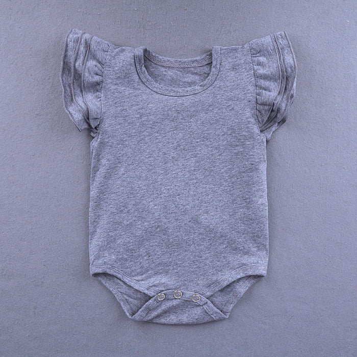 Children's Clothing Candy Color Ruffled Girls' Onesie Baby Romper