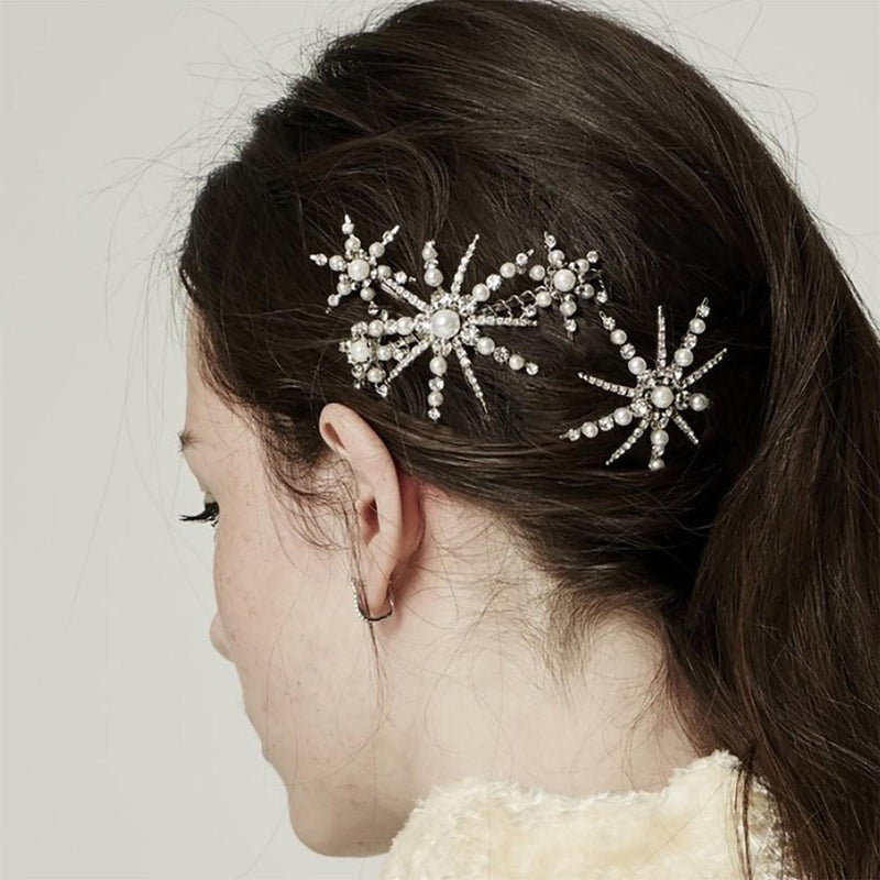 Strass-Clip in Form eines sechsstrahligen Sterns