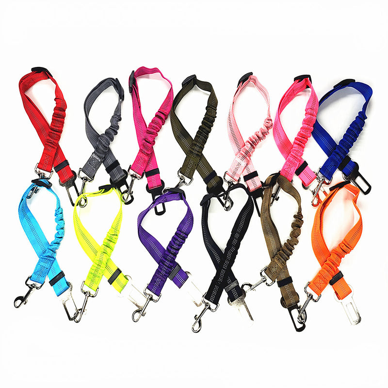 Pet Car Reflective Elastic Seat Belt Dog Car Buffer Dog Leash