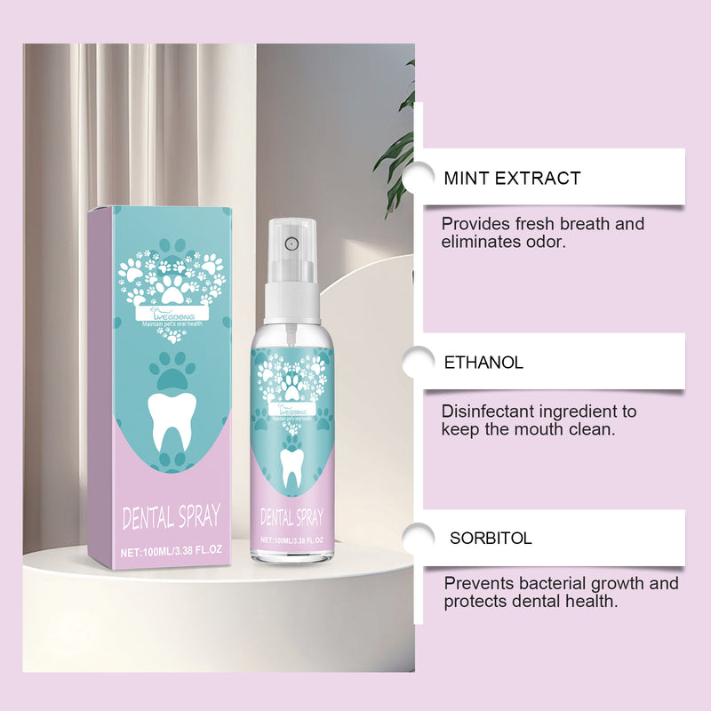 Spray para dentes de animais de estimação para limpar a boca do animal de estimação
