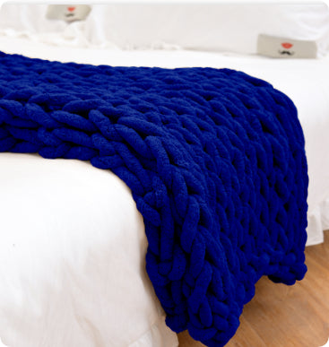 Ins handmade coarse wool woven chenille blanket