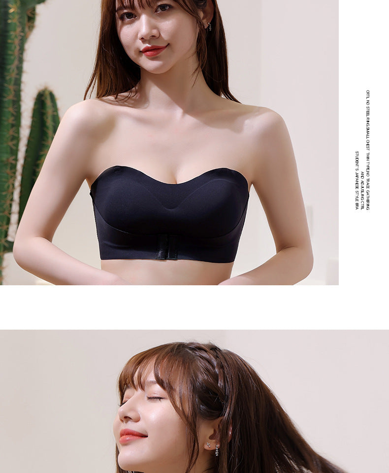 Strapless Underwear Women's Invisible Push Up Bras Non-slip Tube Top Seamless Girl Wireless Beautiful Back Wrapped Chest Thin