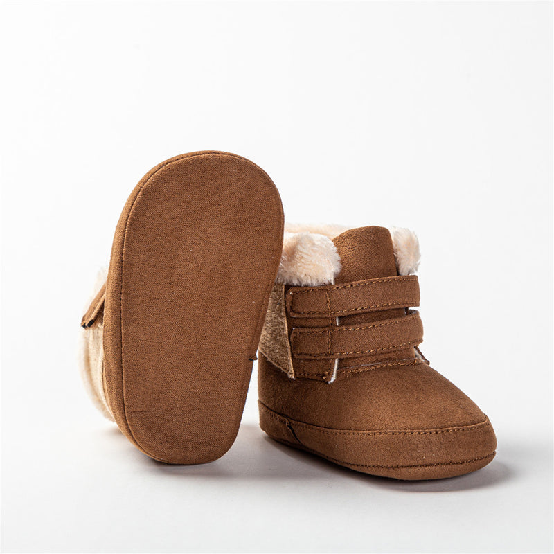 Sapatos de Algodão Quentes para Bebé e Criança com Peluche na Moda