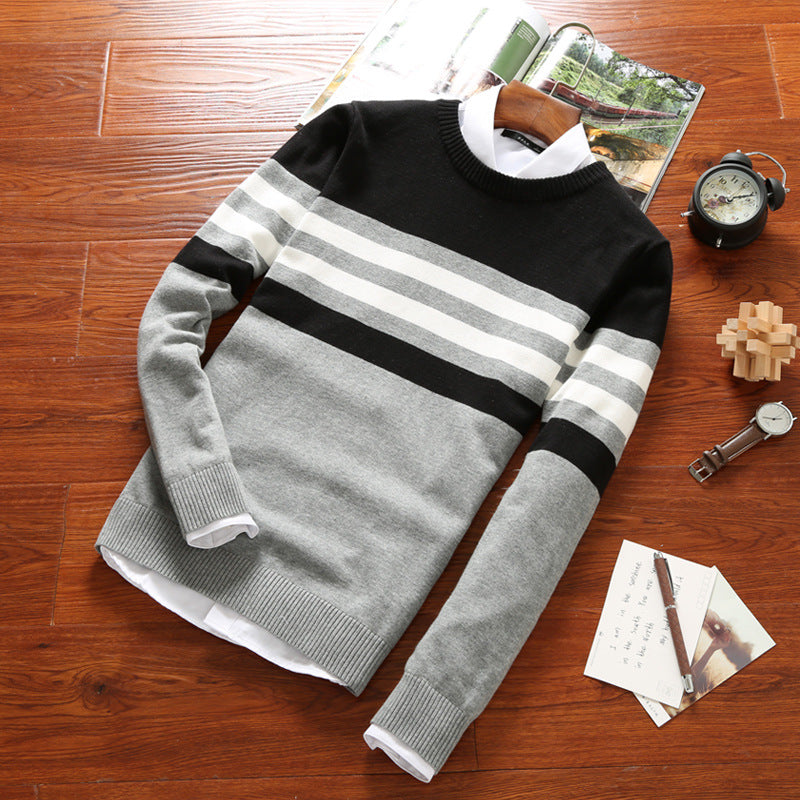 Rundhals-Pullover lässiger Basis-Pullover