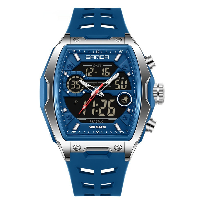 Barrel-shaped Waterproof Multifunctional Alarm Clock Student Sports Watch
