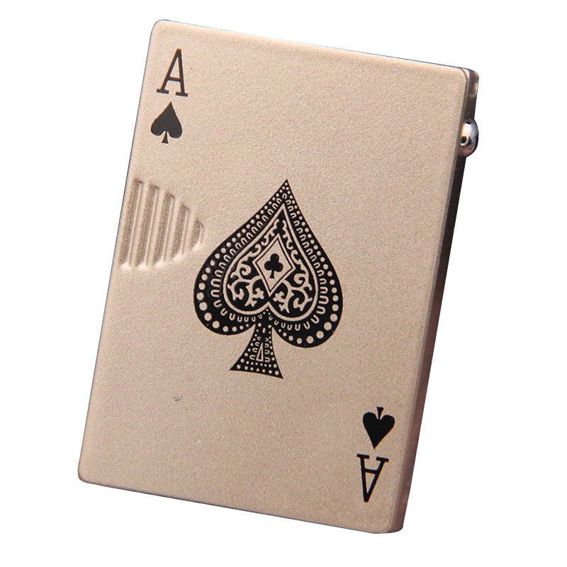 Isqueiro Insuflável Eletrónico À Prova de Vento com Design Criativo de Cartas de Jogar