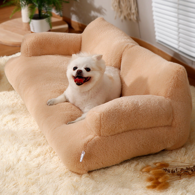 Cama de Inverno para Gato Sofá Acolhedor de Peluche