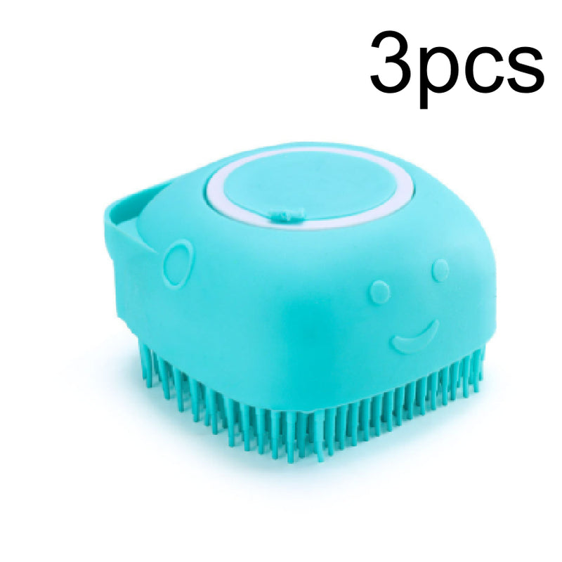 Silicone Dog Bath Massage Gloves Brush Pet Cat Bathroom Cleaning Tool Comb Brush For Dog Can Pour Shampoo Dog Grooming Supplies