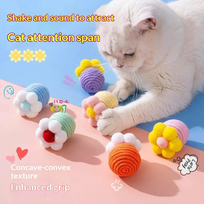 Brinquedo de Corda de Algodão em Forma de Flor para Gatos, Ideal para Entretenimento e para Afiar Dentes e Garras