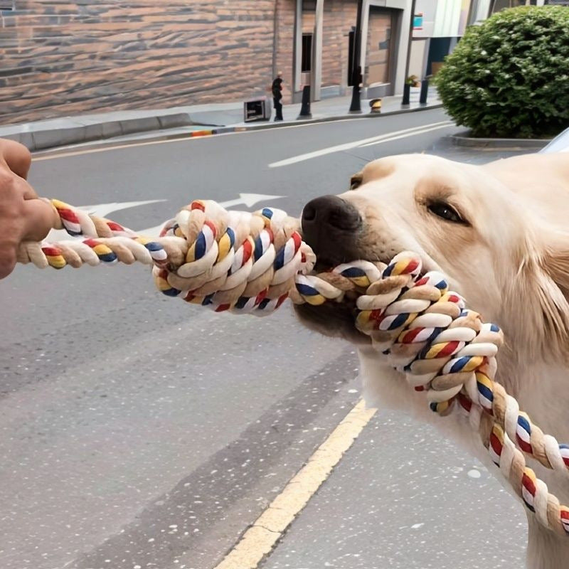 Großer Seilknotenspielzeug für Haustiere zum Zähneknirschen und Reinigen von Katzen und Hunden zur Langeweile-Linderung, interaktives Trainingszubehör für Haustiere