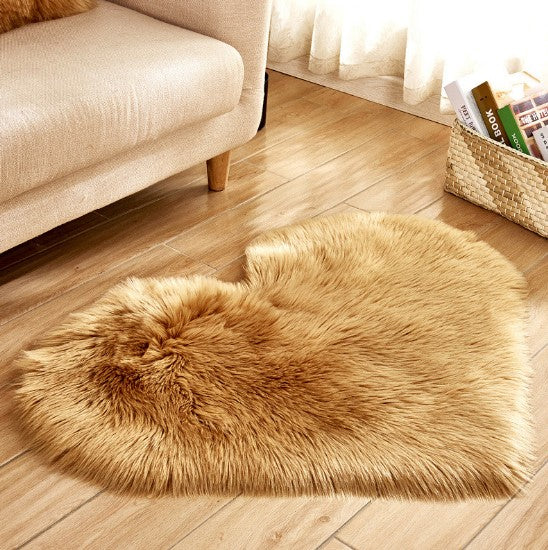 Tapete felpudo em forma de coração, antiderrapante, carpete macio, tapete de chão, manta, almofada de sofá, apoio para pés, tapetes para sala de estar, decoração de casa