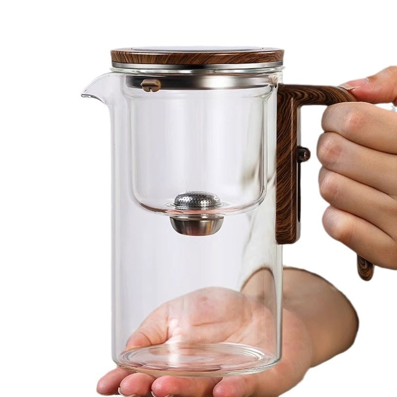 Bule de Chá Elegante em Vidro com Filtro, Separação de Chá e Água, Conjunto de Chá Doméstico