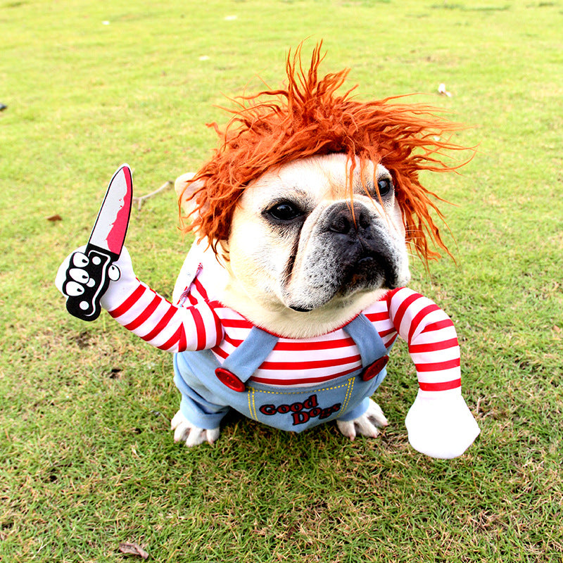 Halloween pet traje cão de estimação roupas engraçadas ajustável cão cosplay traje assustador traje festa reuniões
