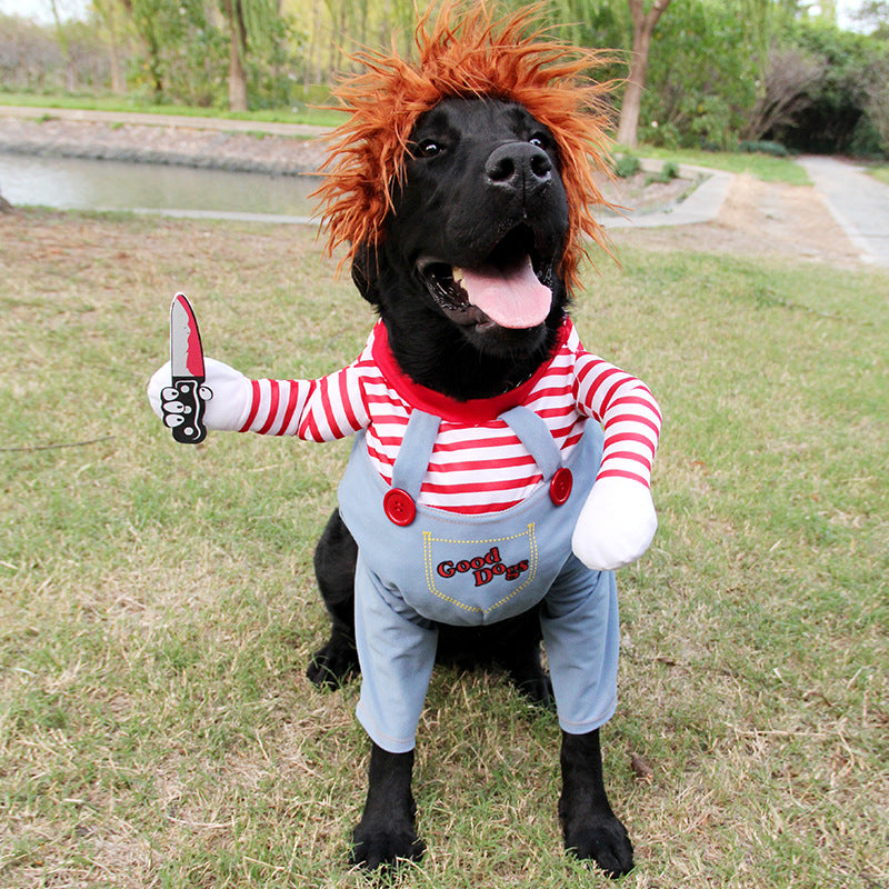 Halloween pet traje cão de estimação roupas engraçadas ajustável cão cosplay traje assustador traje festa reuniões