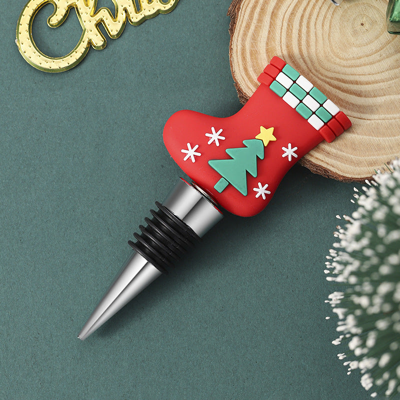 Rolha para garrafas de vinho com motivo de árvore de Natal para festas