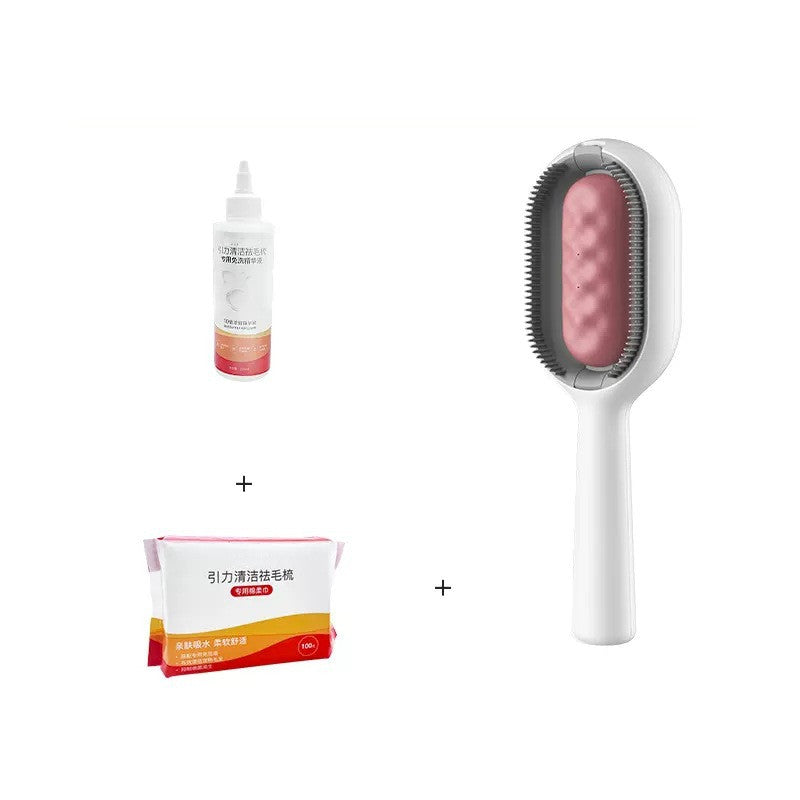 Escova de Higienização para Animais de Estimação, Pente de Remoção de Nós para Cães e Gatos, Escova para Remover Pelos Soltos e Pêlo Morto com Depósito, Acessórios de Limpeza para Animais