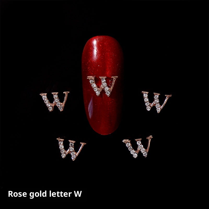 26 Letter Alloy Nail Ornament Nail Crystal