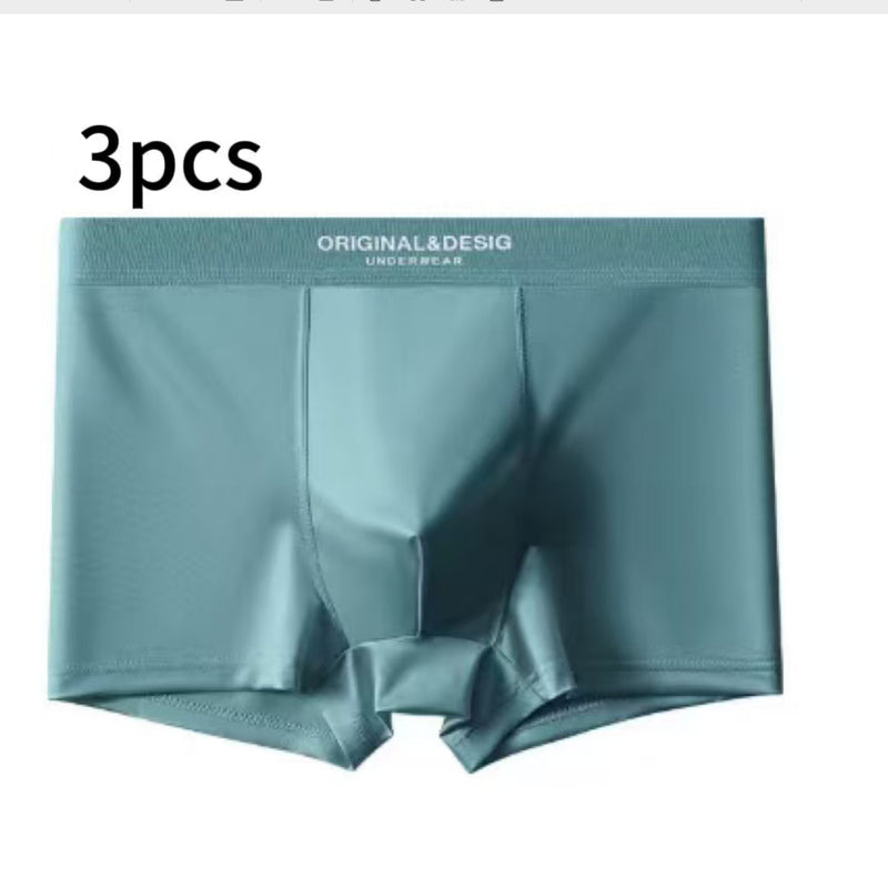 Men's Satin Light Luxury Ice Silk Underwear Summer Breathable Boxers Shorts New Boxers