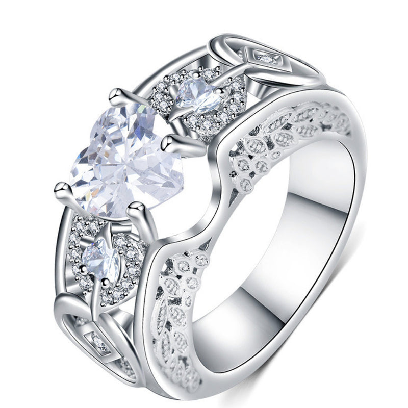 Princess Ring Heart-shaped Ruby Engagement Ring