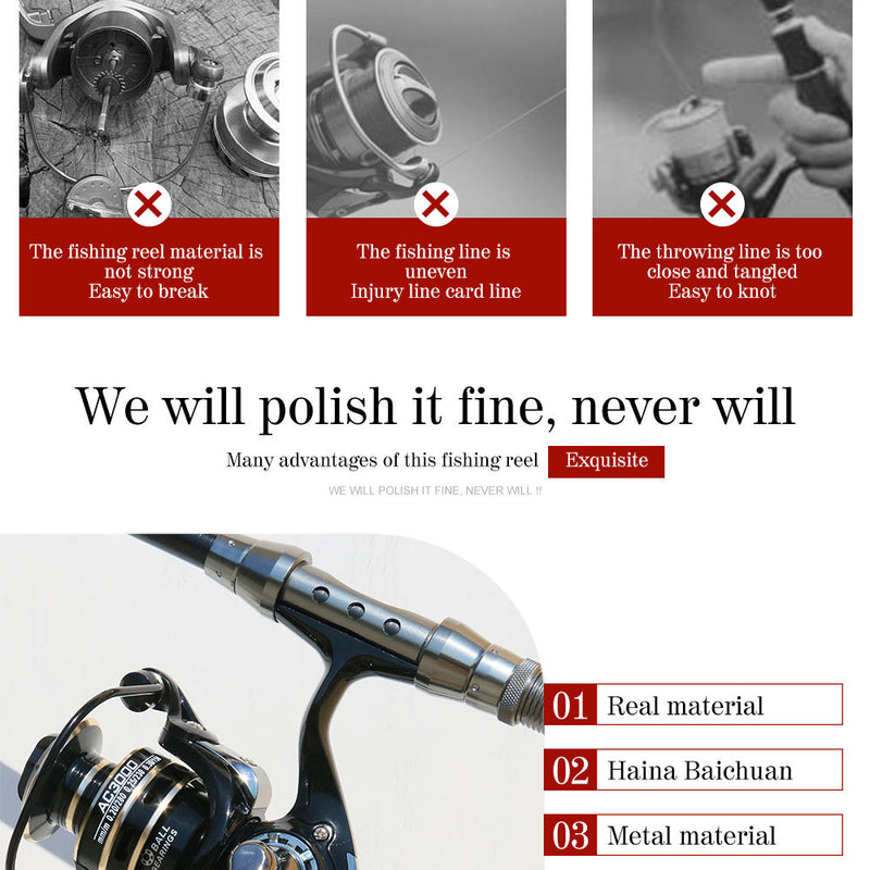 Fishing Wheel Metal Fishing Reel Bait Telescopic Fishing Rod Wheel