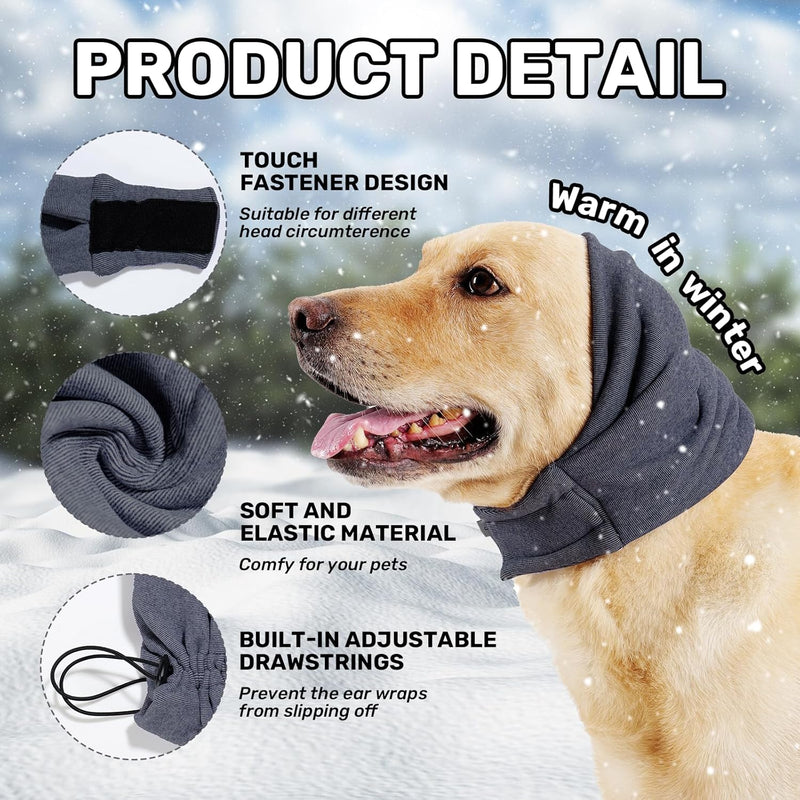 Capuz calmante para cães, proteção auricular sem abas, protetores de ouvidos ajustáveis para cão, para redução de ruído, faixa de cabeça para alívio de ansiedade, hematomas, higiene e secagem forçada.
