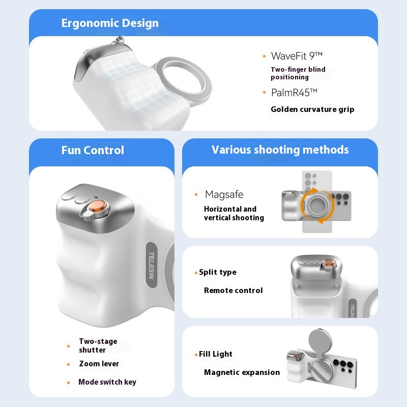 Magnetic Photography Handle Wireless Bluetooth Camera Aid