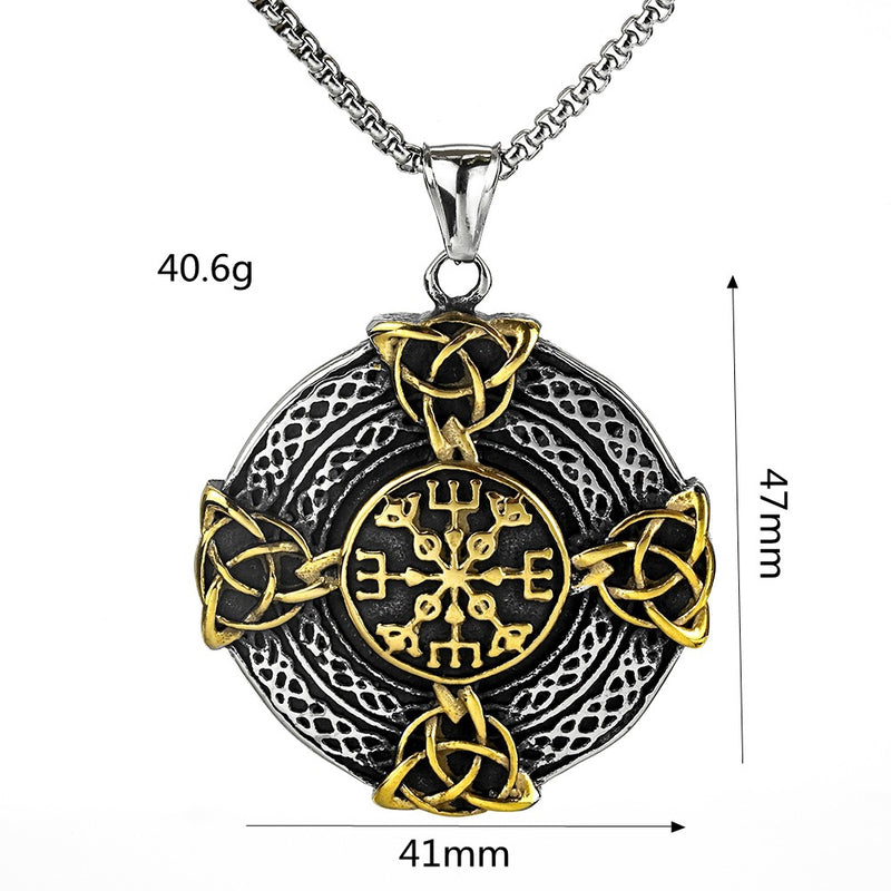 Vintage Stainless Steel Men's Pendant Cross Celtic Knot Symbol Necklace