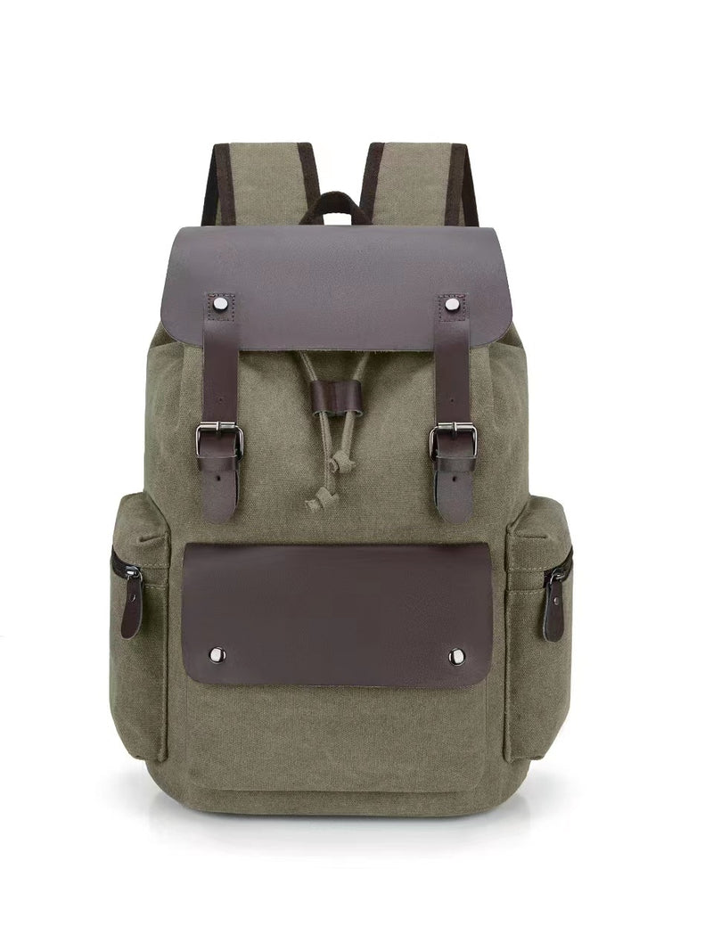 Mochila Retro de Grande Capacidade e Resistente ao Desgaste