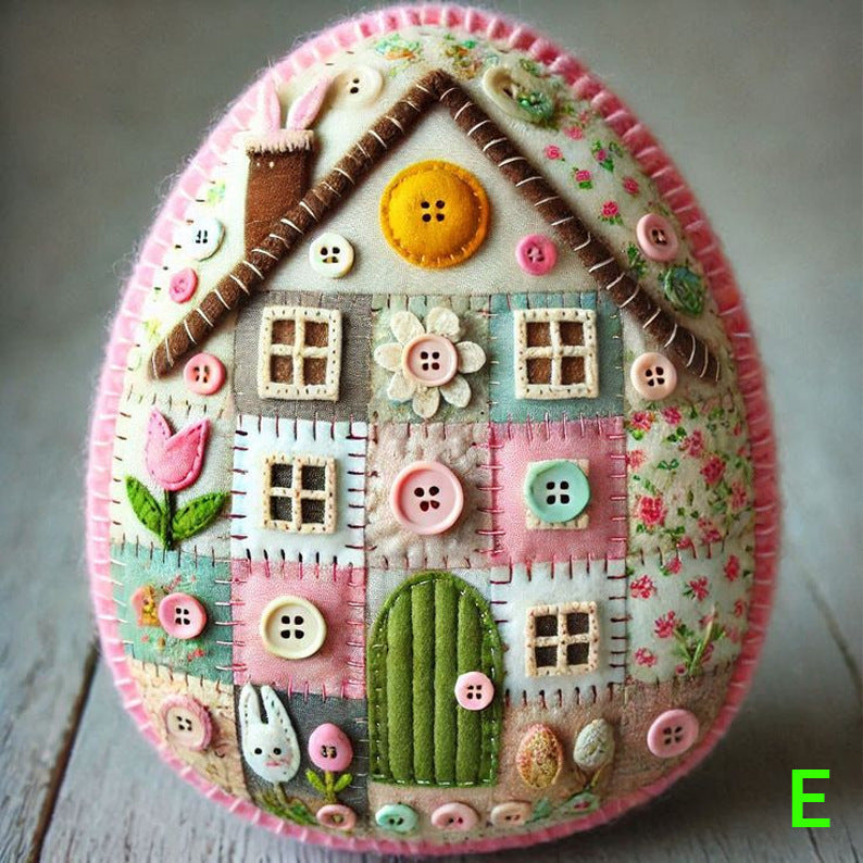 Patchwork Felt Egg House DIY Kit Easter Egg Craft Kit